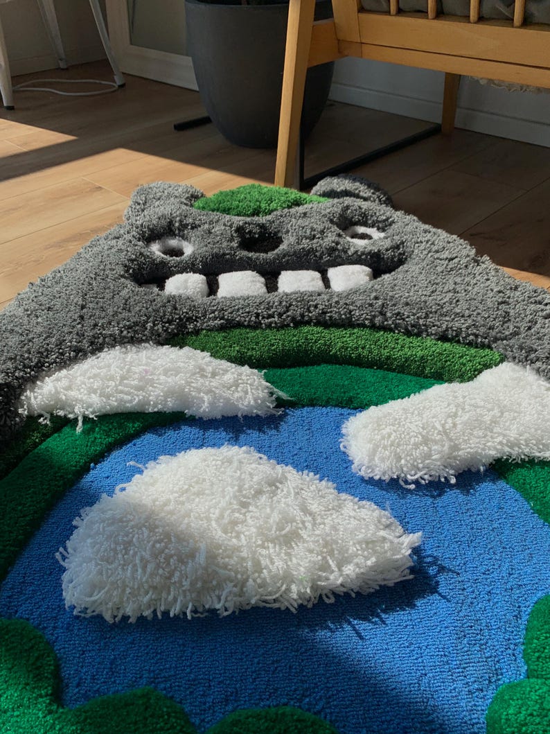 Totoro Anime Custom Tufted Rug Fluffy 3D Carpet