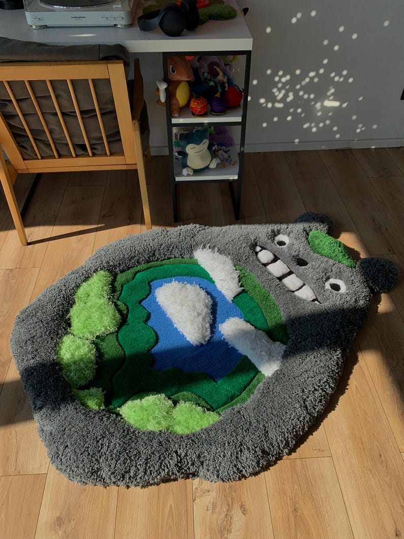 Totoro Anime Custom Tufted Rug Fluffy 3D Carpet