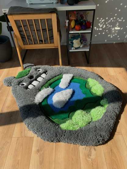 Totoro Anime Custom Tufted Rug Fluffy 3D Carpet