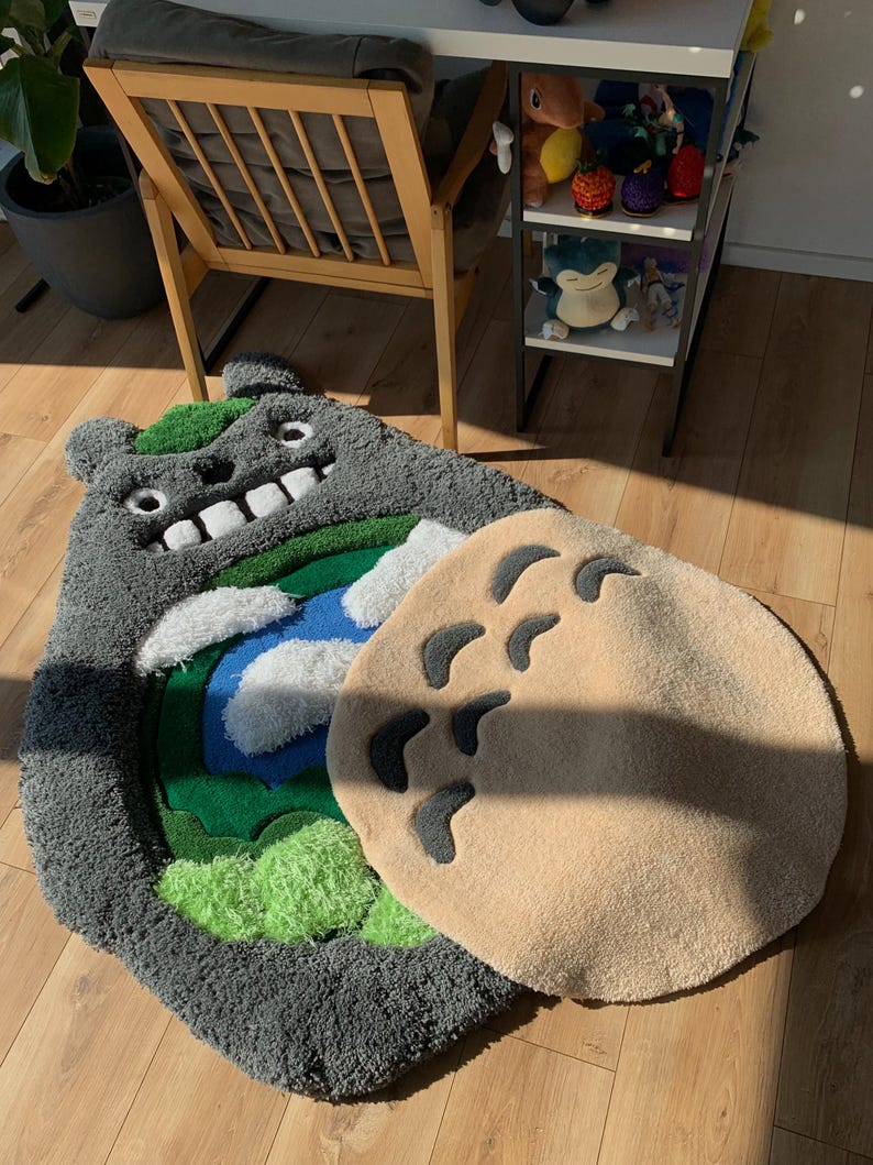 Totoro Anime Custom Tufted Rug Fluffy 3D Carpet