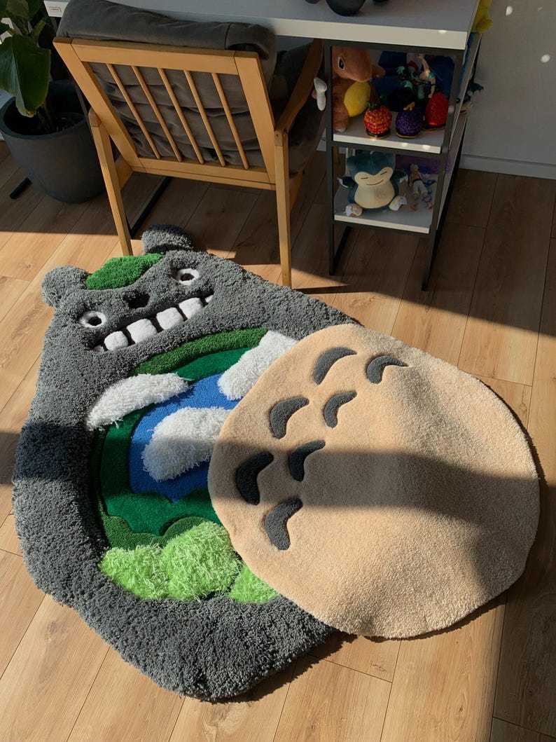 Totoro Anime Custom Tufted Rug Fluffy 3D Carpet