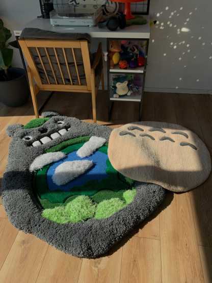 Totoro Anime Custom Tufted Rug Fluffy 3D Carpet