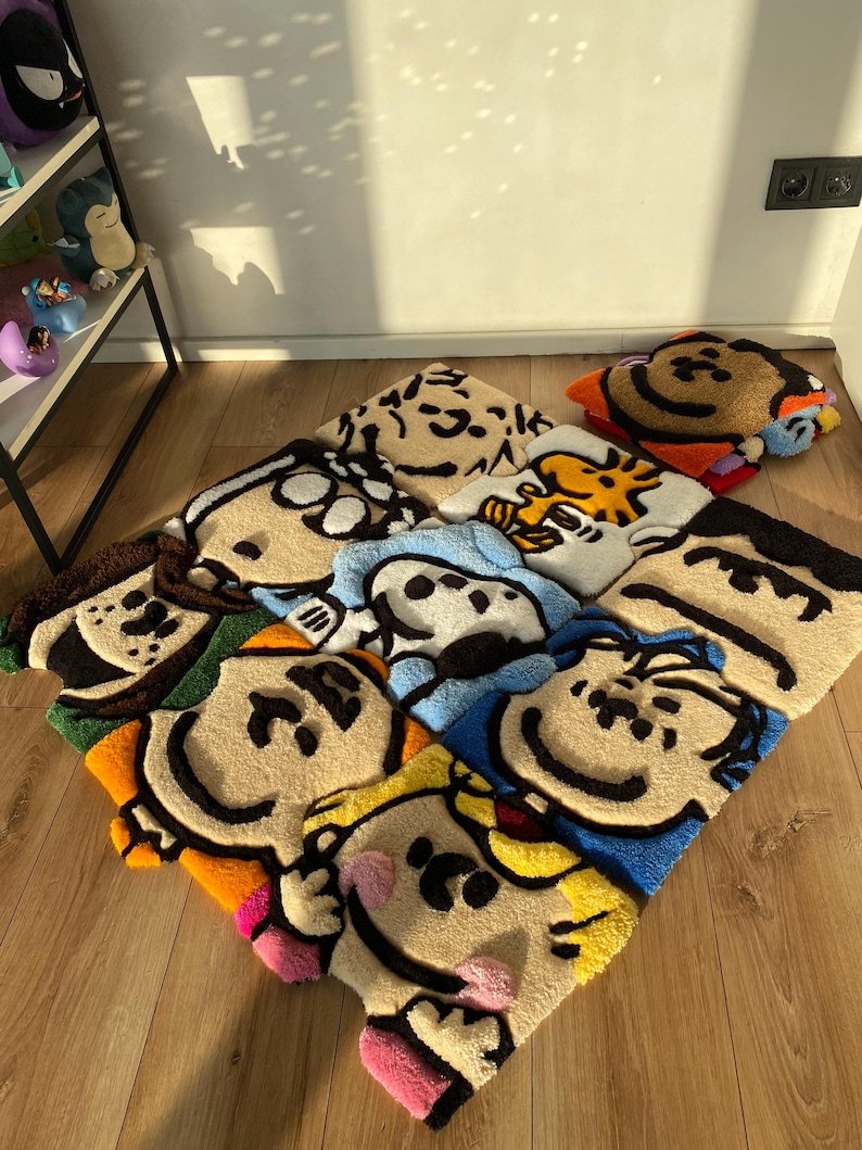 Tufted Fluffy 3D Custom Puzzle Rug Cartoon Carpet Handmade