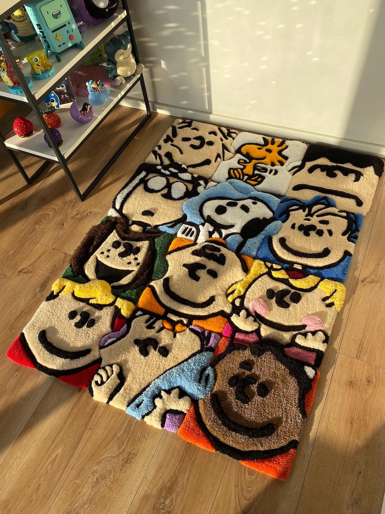 Tufted Fluffy 3D Custom Puzzle Rug Cartoon Carpet Handmade
