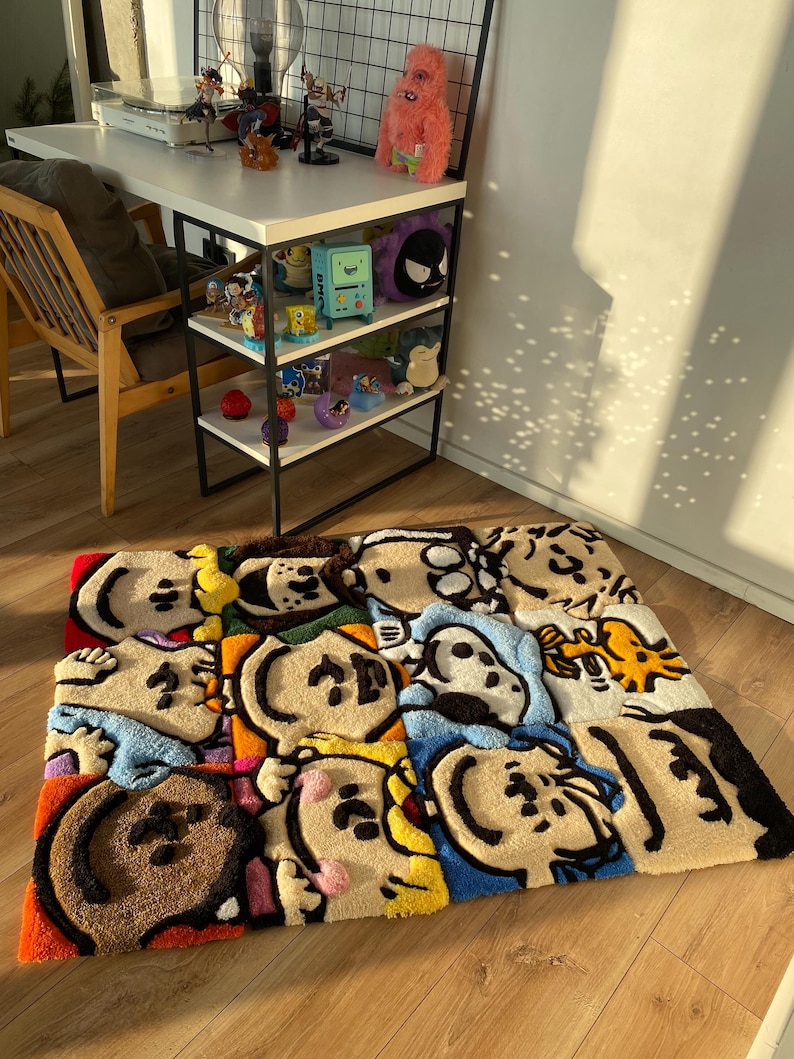 Tufted Fluffy 3D Custom Puzzle Rug Cartoon Carpet Handmade
