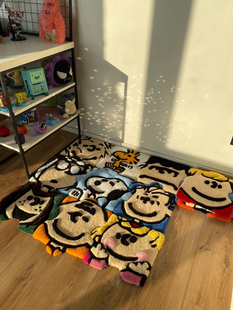 Tufted Fluffy 3D Custom Puzzle Rug Cartoon Carpet Handmade