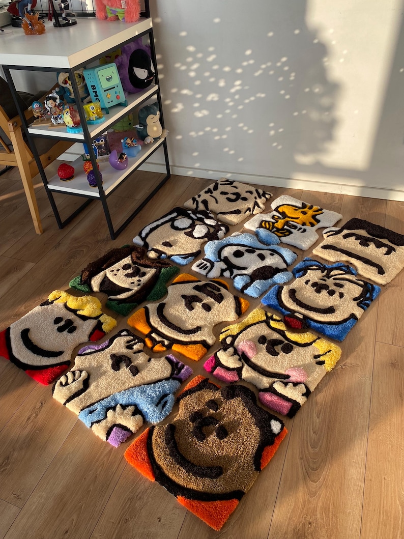 Tufted Fluffy 3D Custom Puzzle Rug Cartoon Carpet Handmade