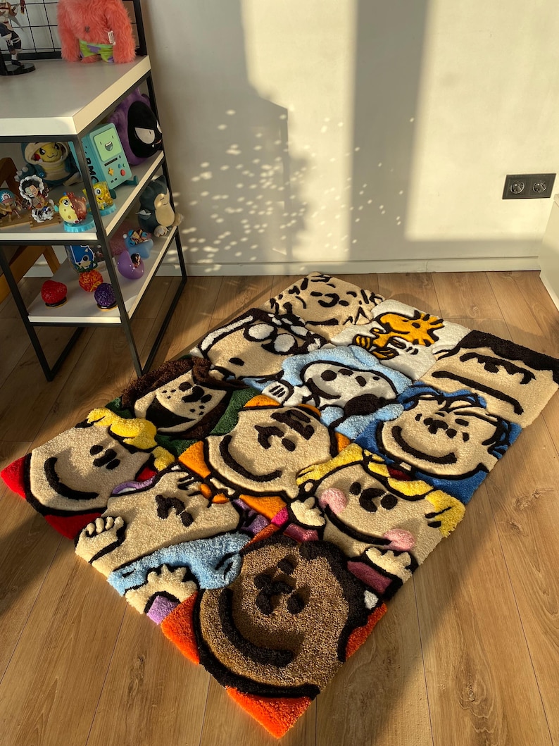 Tufted Fluffy 3D Custom Puzzle Rug Cartoon Carpet Handmade