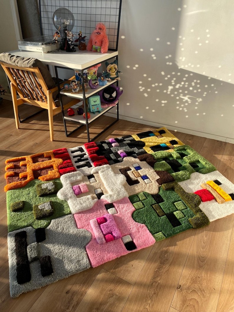 Custom Tufted Rug Puzzle Fluffy 3d Carpet