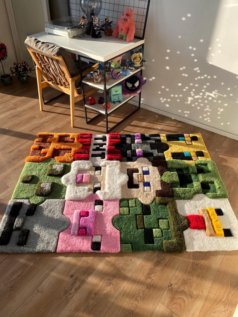 Custom Tufted Rug Puzzle Fluffy 3d Carpet