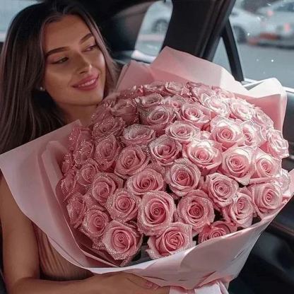 Glitter Rose Bouquet Couple Glitter Everlasting Rose Bouquet (Never Wither)