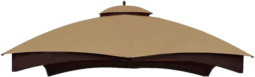 Hugline Outdoor Replacement Canopy Top Double Tier Gazebo Roof Cover for Lowe's Allen Roth 10x12 Gazebo#GF-12S004B-1 (Khaki)