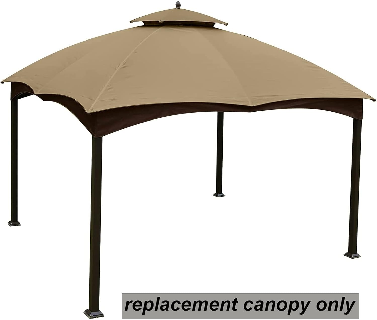 Hugline Outdoor Replacement Canopy Top Double Tier Gazebo Roof Cover for Lowe's Allen Roth 10x12 Gazebo#GF-12S004B-1 (Khaki)