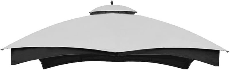 Hugline Outdoor Replacement Canopy Top Double Tier Gazebo Roof Cover for Lowe's Allen Roth 10x12 Gazebo#GF-12S004B-1 (Khaki)