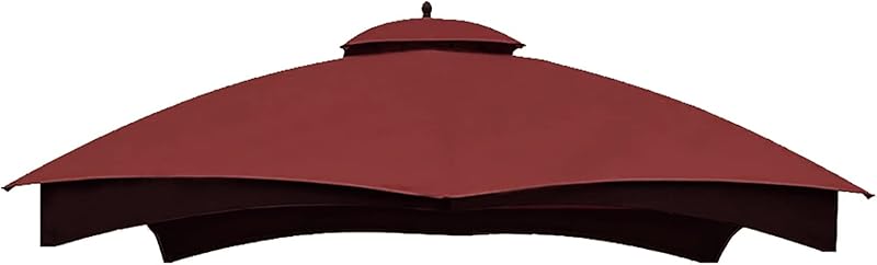 Hugline Outdoor Replacement Canopy Top Double Tier Gazebo Roof Cover for Lowe's Allen Roth 10x12 Gazebo#GF-12S004B-1 (Khaki)