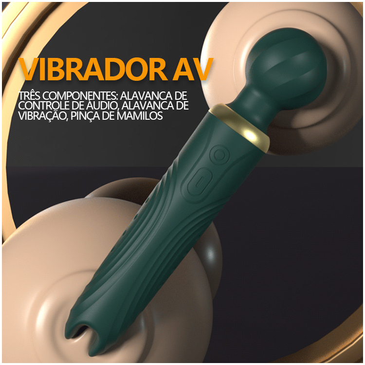 Vibrador Tipo Varinha com Dupla Estimulação