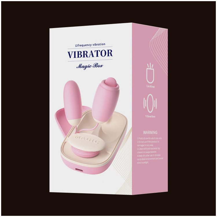 Vibrador Duplo com Estimulação por Vibração e Lamber – Estojo Magnético Recarregável