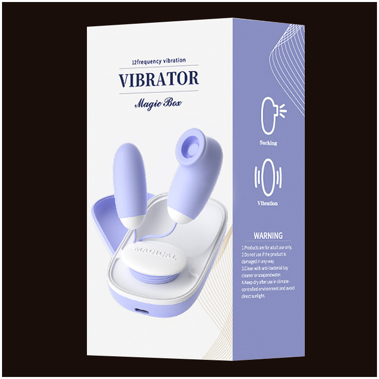 Vibrador Duplo com Sucção e Vibração – Estojo Magnético, 12 Modos