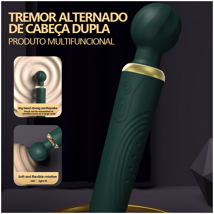 Vibrador Tipo Varinha com Dupla Estimulação