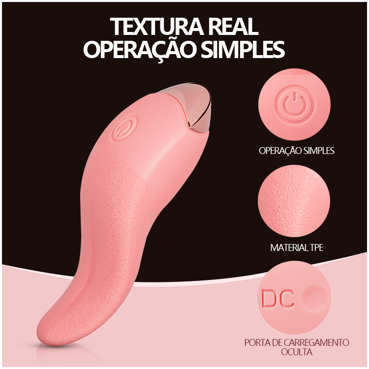 Vibrador de Língua com 10 Modos