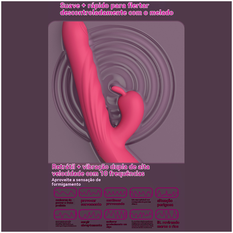 Vibrador Duplo com Estímulo de Clitóris e Ponto G 