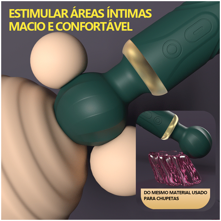 Vibrador Tipo Varinha com Dupla Estimulação