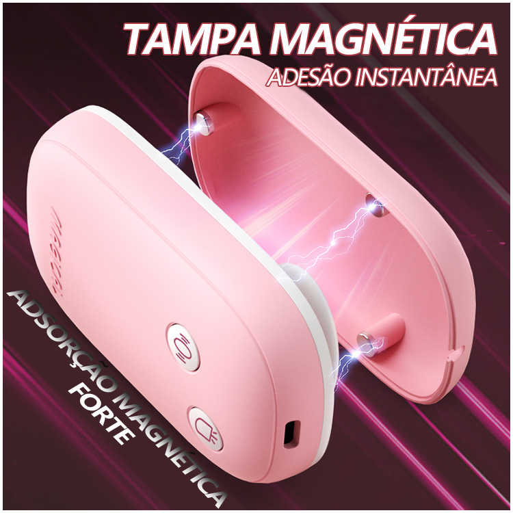 Vibrador Duplo com Estimulação por Vibração e Lamber – Estojo Magnético Recarregável