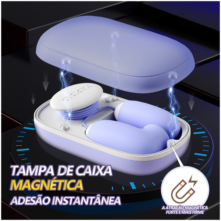 Vibrador Duplo com Sucção e Vibração – Estojo Magnético, 12 Modos