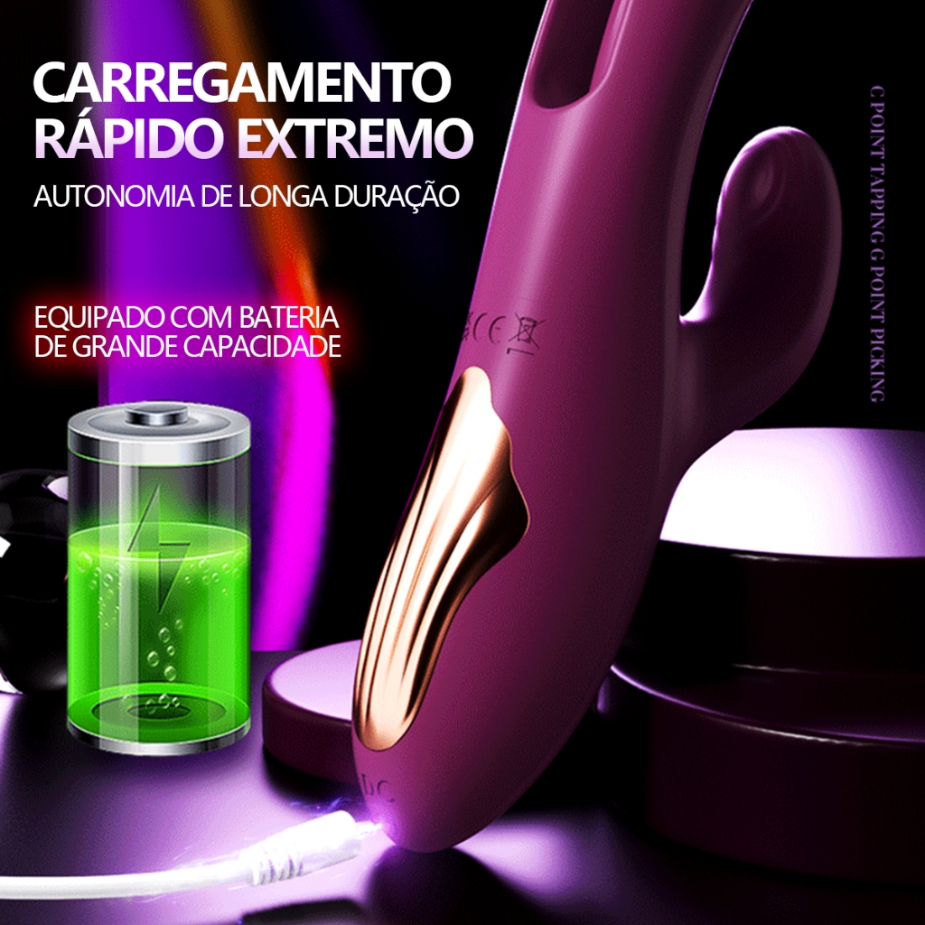 Massageador Pessoal 2 em 1 Recarregável · Sensação Realista · Silencioso e Discreto