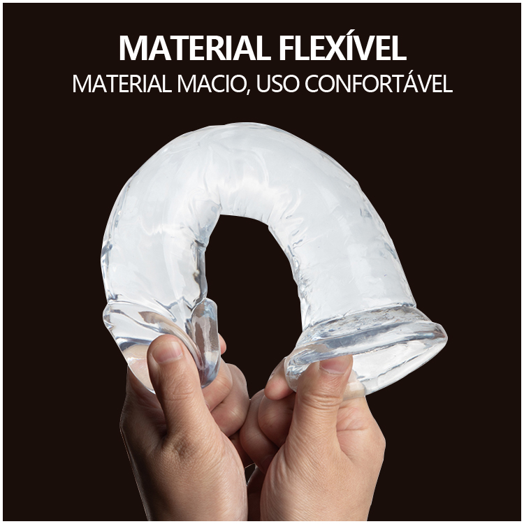 Dildo Realístico Transparente com Ventosa