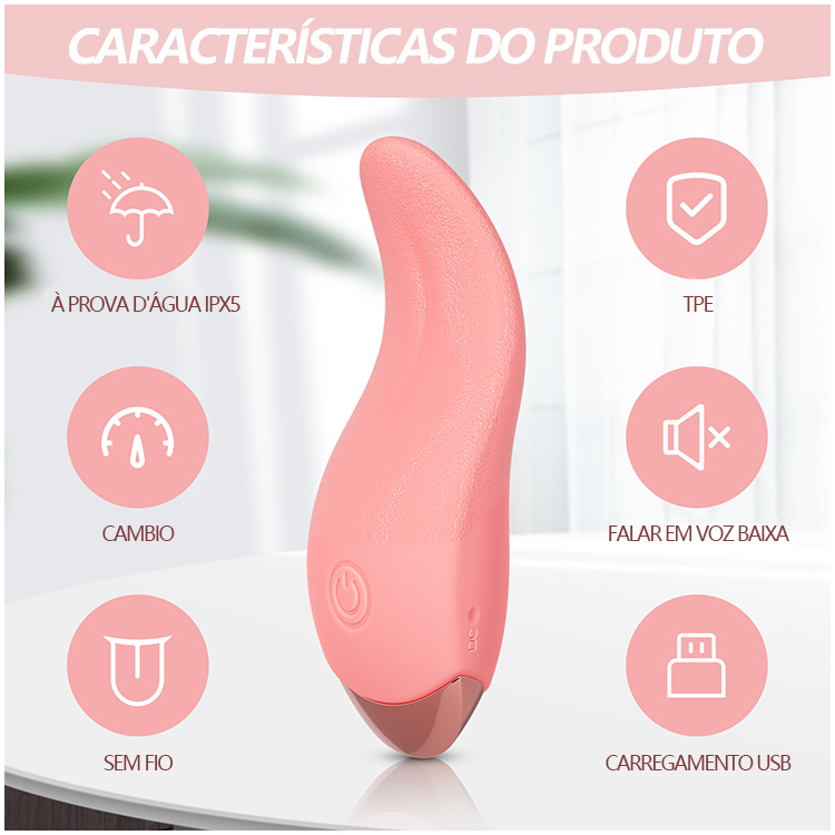Vibrador de Língua com 10 Modos