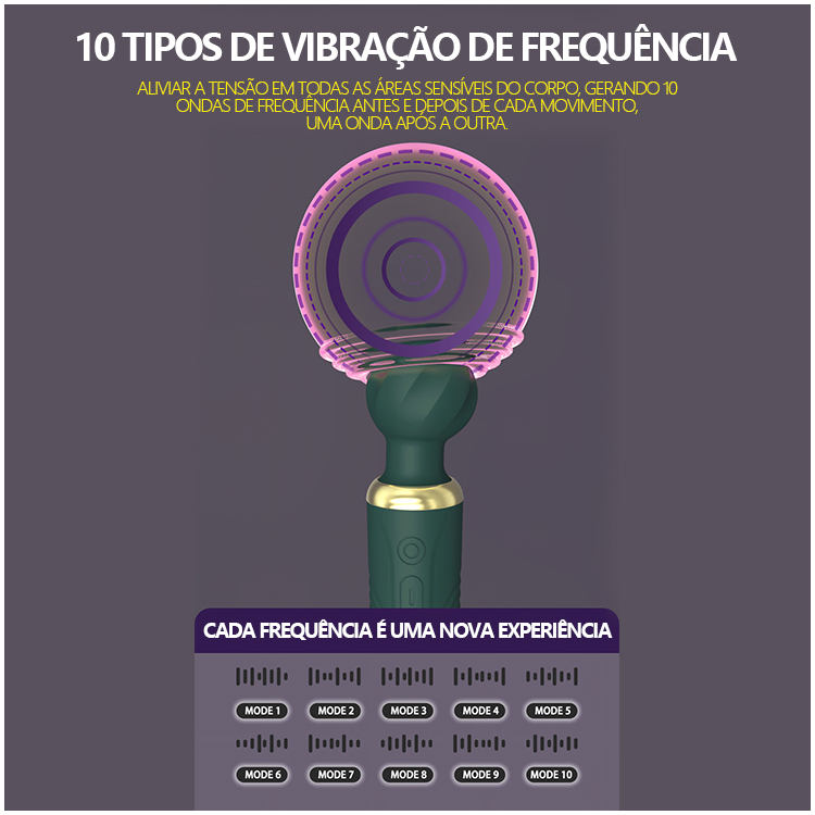 Vibrador Tipo Varinha com Dupla Estimulação