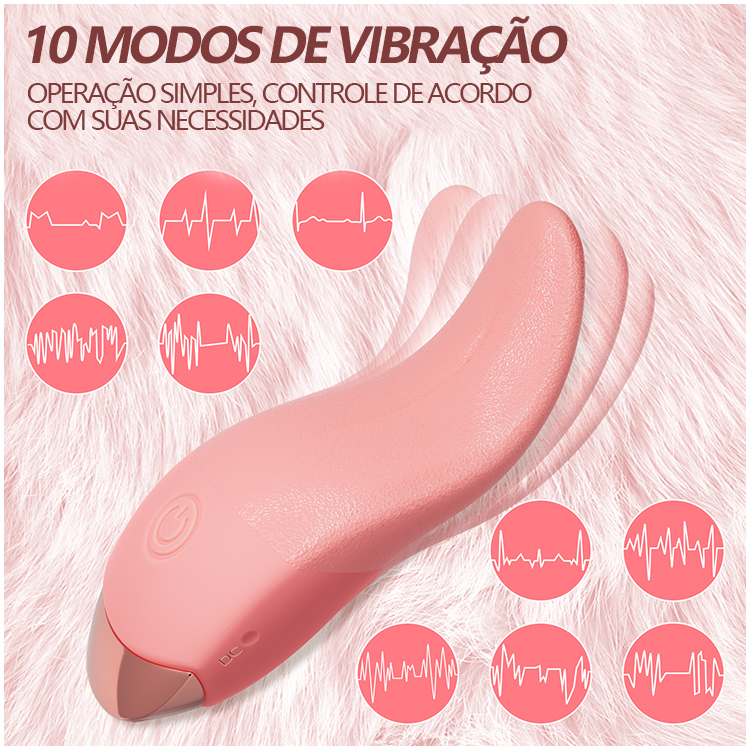 Vibrador de Língua com 10 Modos