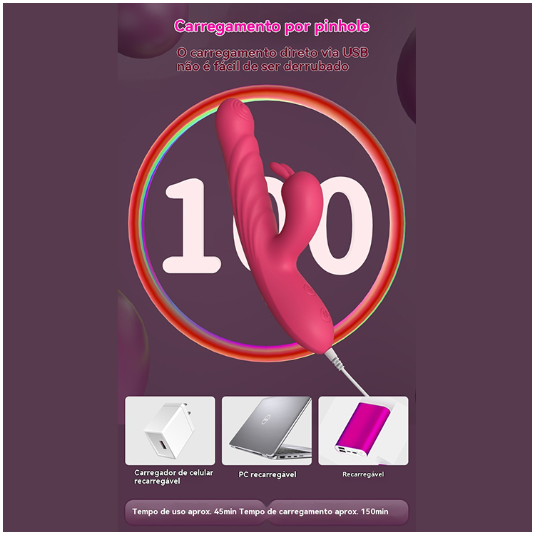 Vibrador Duplo com Estímulo de Clitóris e Ponto G 