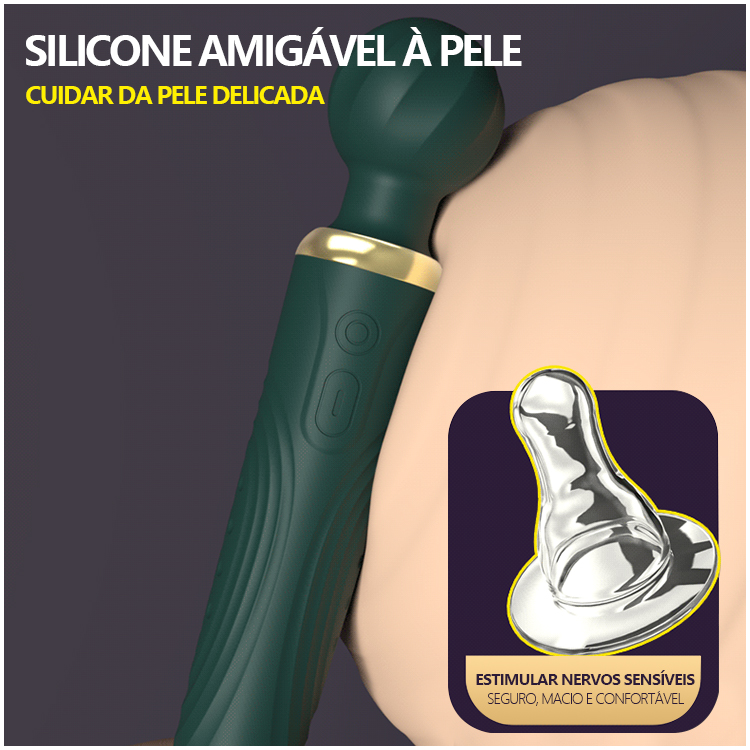 Vibrador Tipo Varinha com Dupla Estimulação