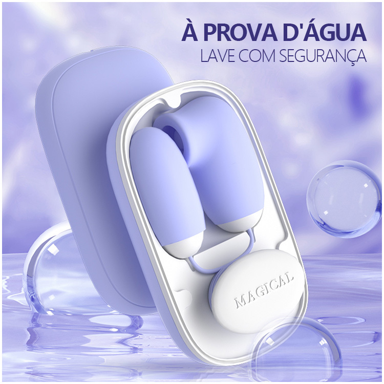 Vibrador Duplo com Sucção e Vibração – Estojo Magnético, 12 Modos