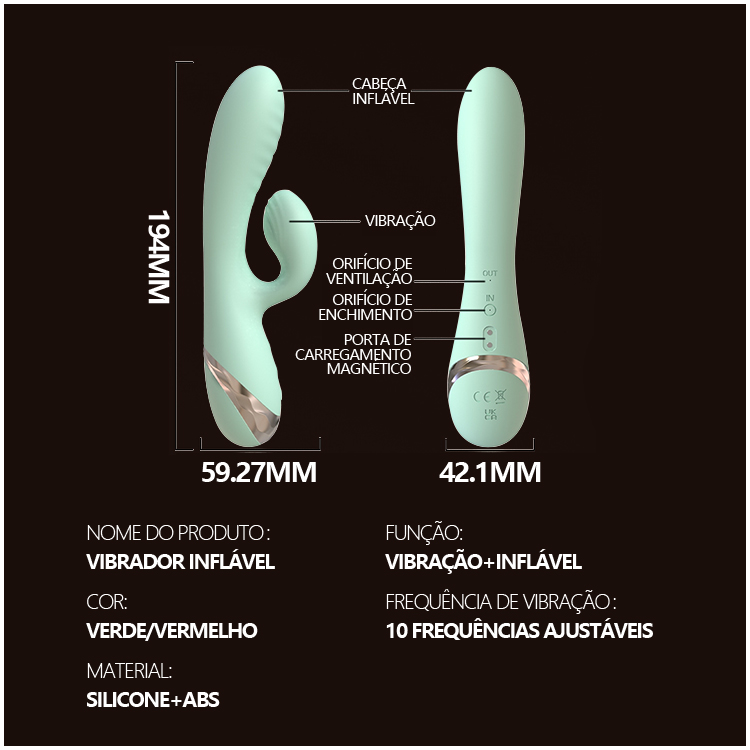Vibrador com Expansão Inflável e Dupla Estimulação