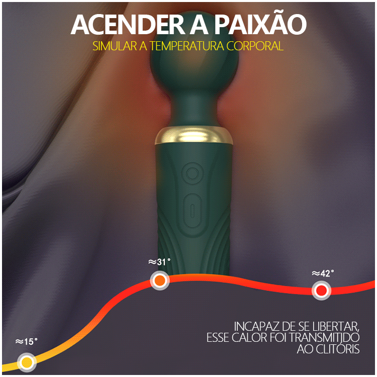 Vibrador Tipo Varinha com Dupla Estimulação