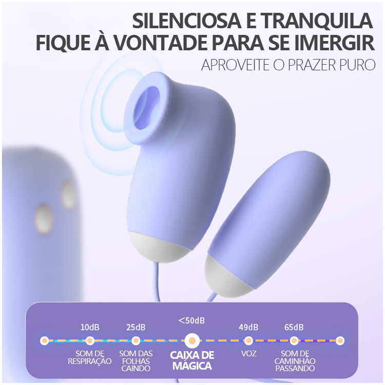 Vibrador Duplo com Sucção e Vibração – Estojo Magnético, 12 Modos