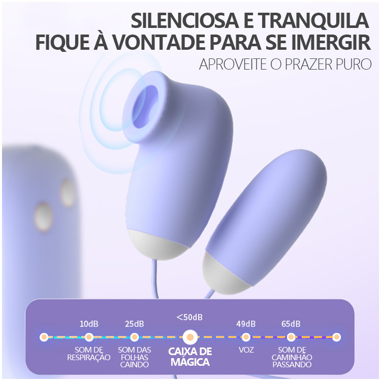 Vibrador Duplo com Sucção e Vibração – Estojo Magnético, 12 Modos