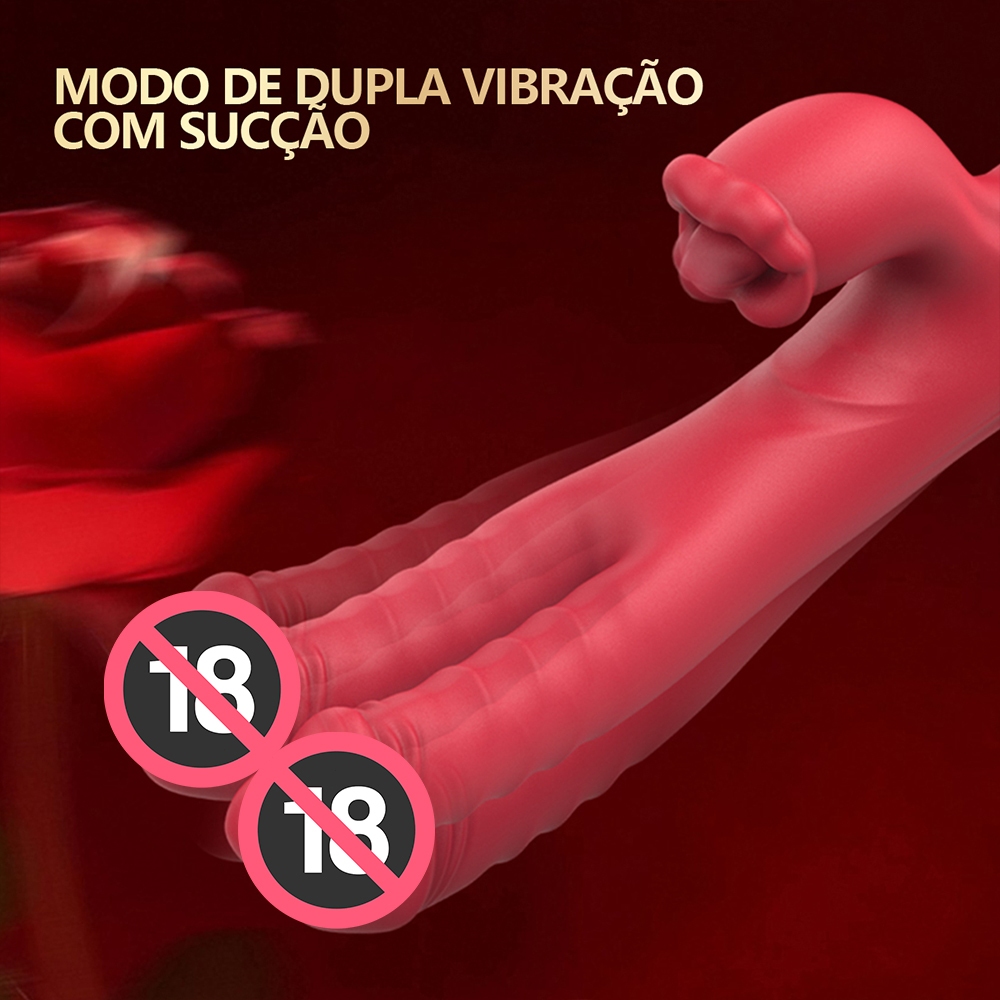 Vibrador Duplo Realista Recarregável – Silicone Macio e Silencioso