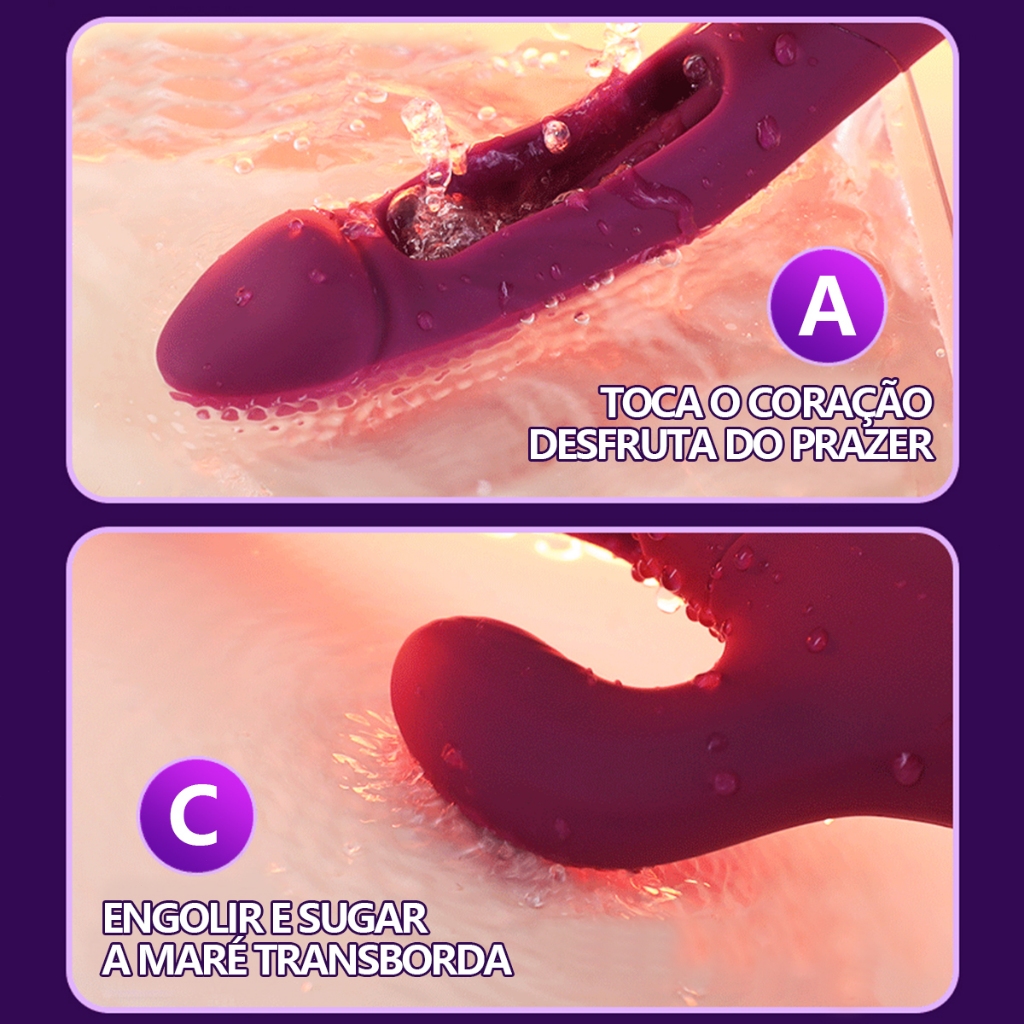 Massageador Pessoal 2 em 1 Recarregável · Sensação Realista · Silencioso e Discreto