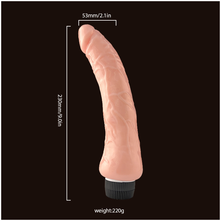 Vibrador Realístico Flexível 9 Polegadas – Vibração Multi-velocidade, Toque Natural