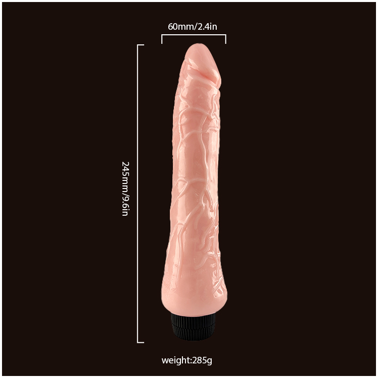 Vibrador Realístico de 10 Polegadas – Vibração Multi-velocidade, Design Anatômico