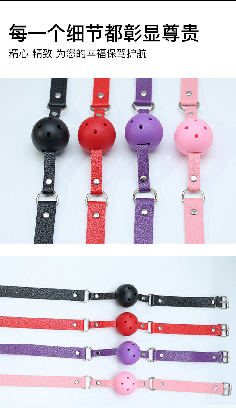 Bola de Restrição com Furos – Cinto de Couro, Estilo BDSM