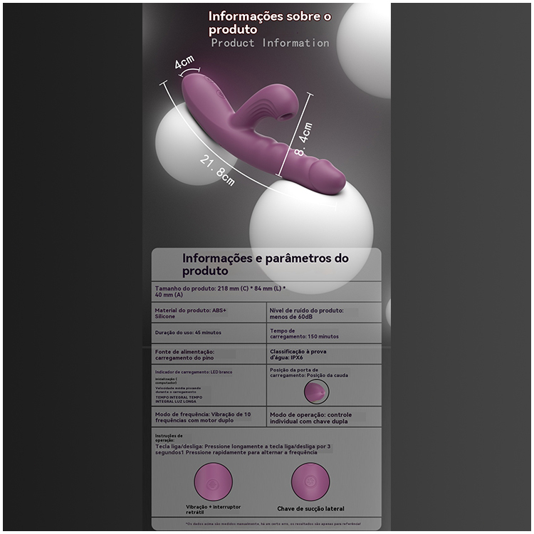 Vibrador Telescópico com Sucção e Estímulo Duplo