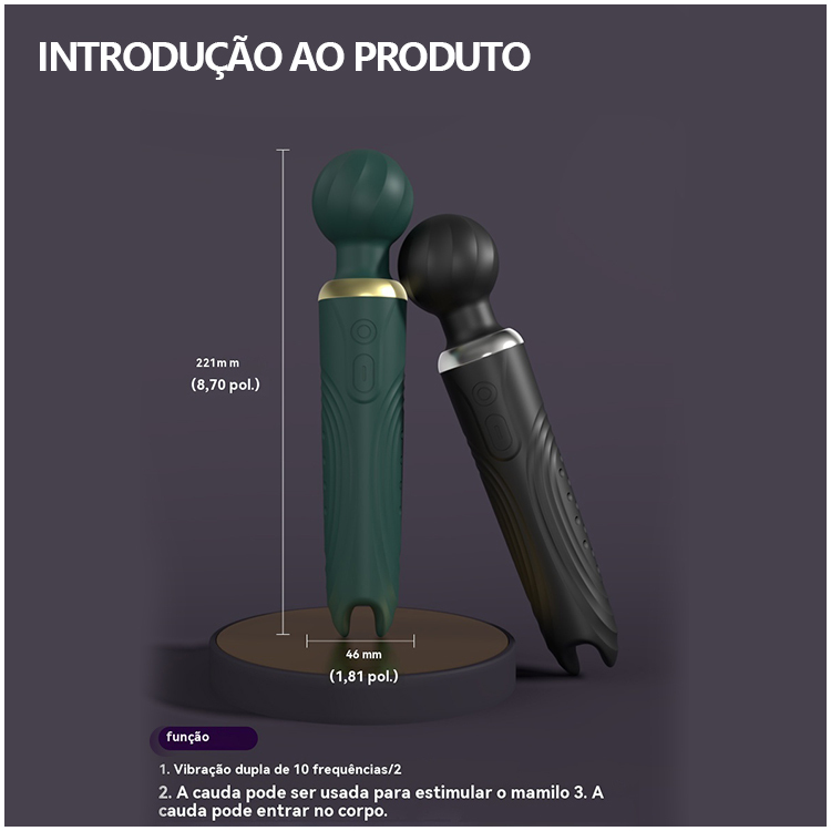 Vibrador Tipo Varinha com Dupla Estimulação