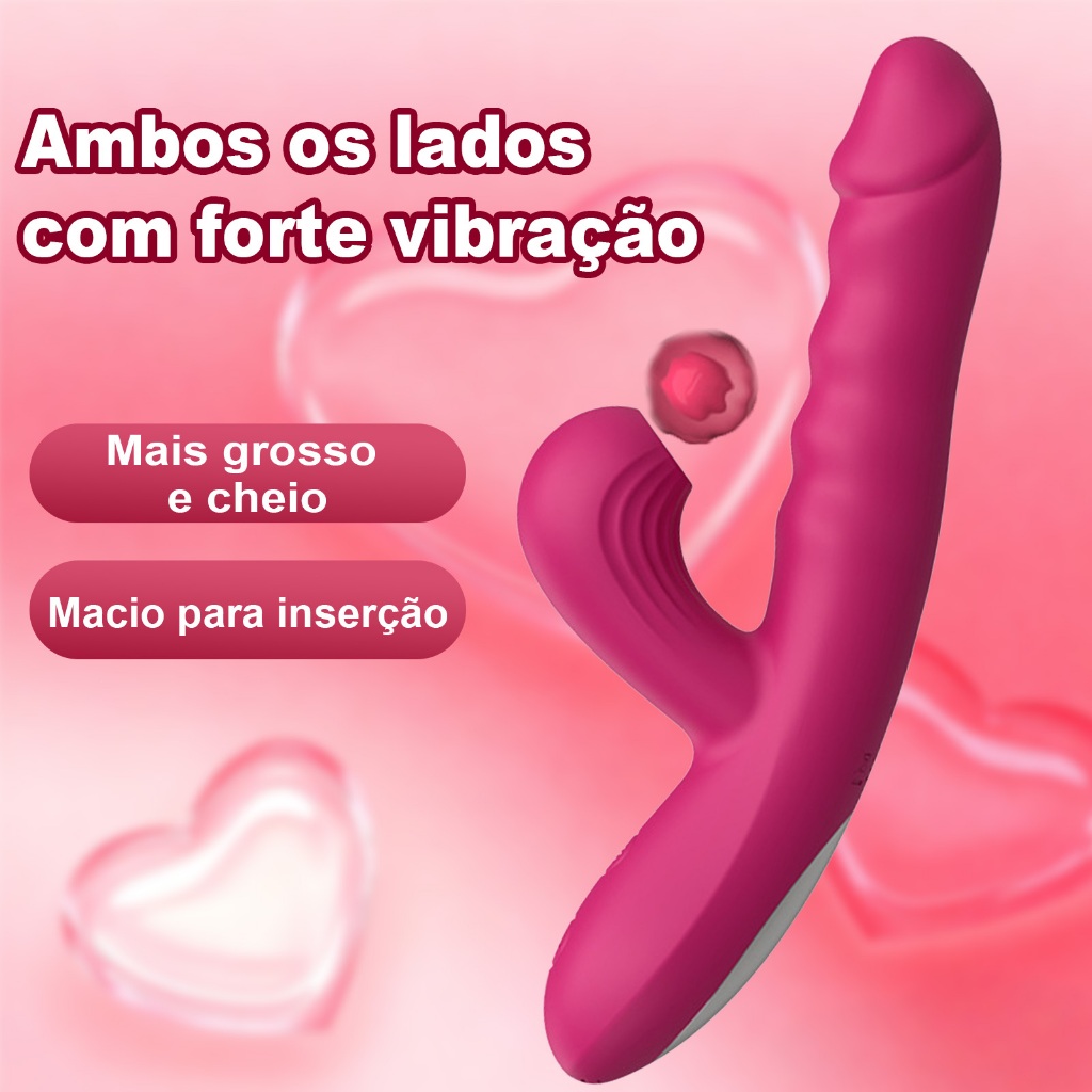 Vibrador Recarregável com 10 Modos Intensos · Estímulo Duplo G-Spot e Clitóris · Rotativo e Retrátil