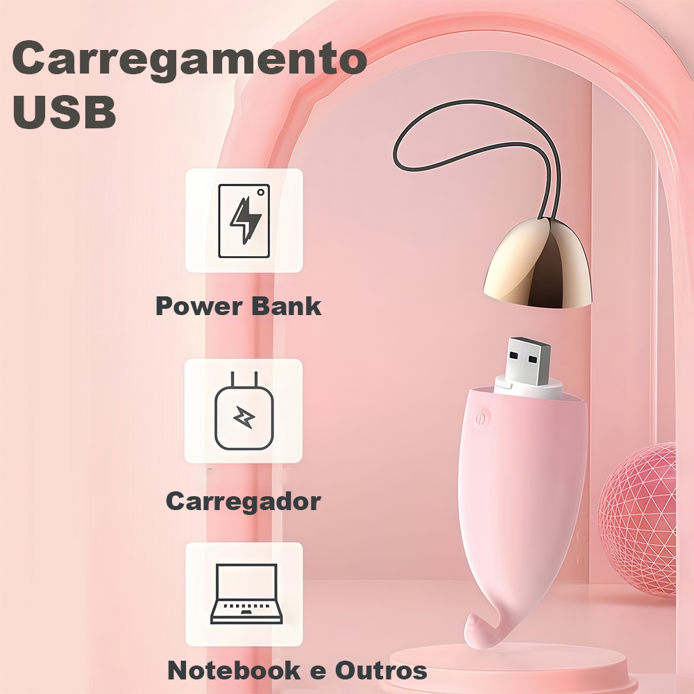 Ovo Vibratório com Cordão · 10 Vibrações · Controle por Botão · Silencioso
