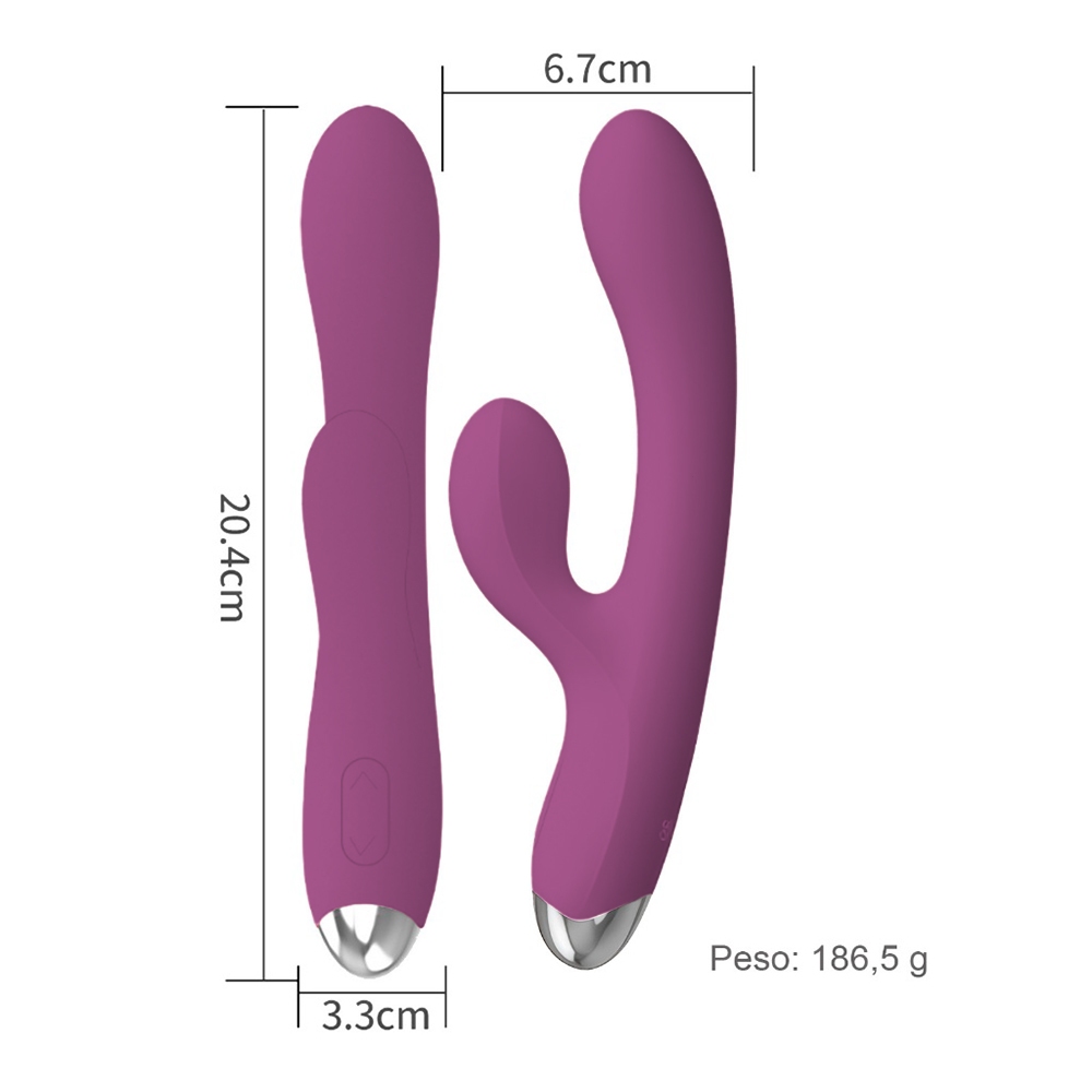 Vibrador Duplo G-Spot Quente – 10 Modos Intensos, Vibração Poderosa para Prazer Explosivo a Dois